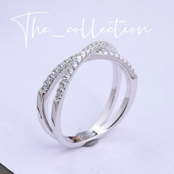 CRISS CROSS X WEDDING BAND IN STERLING SILVER - Picture 3 of 4